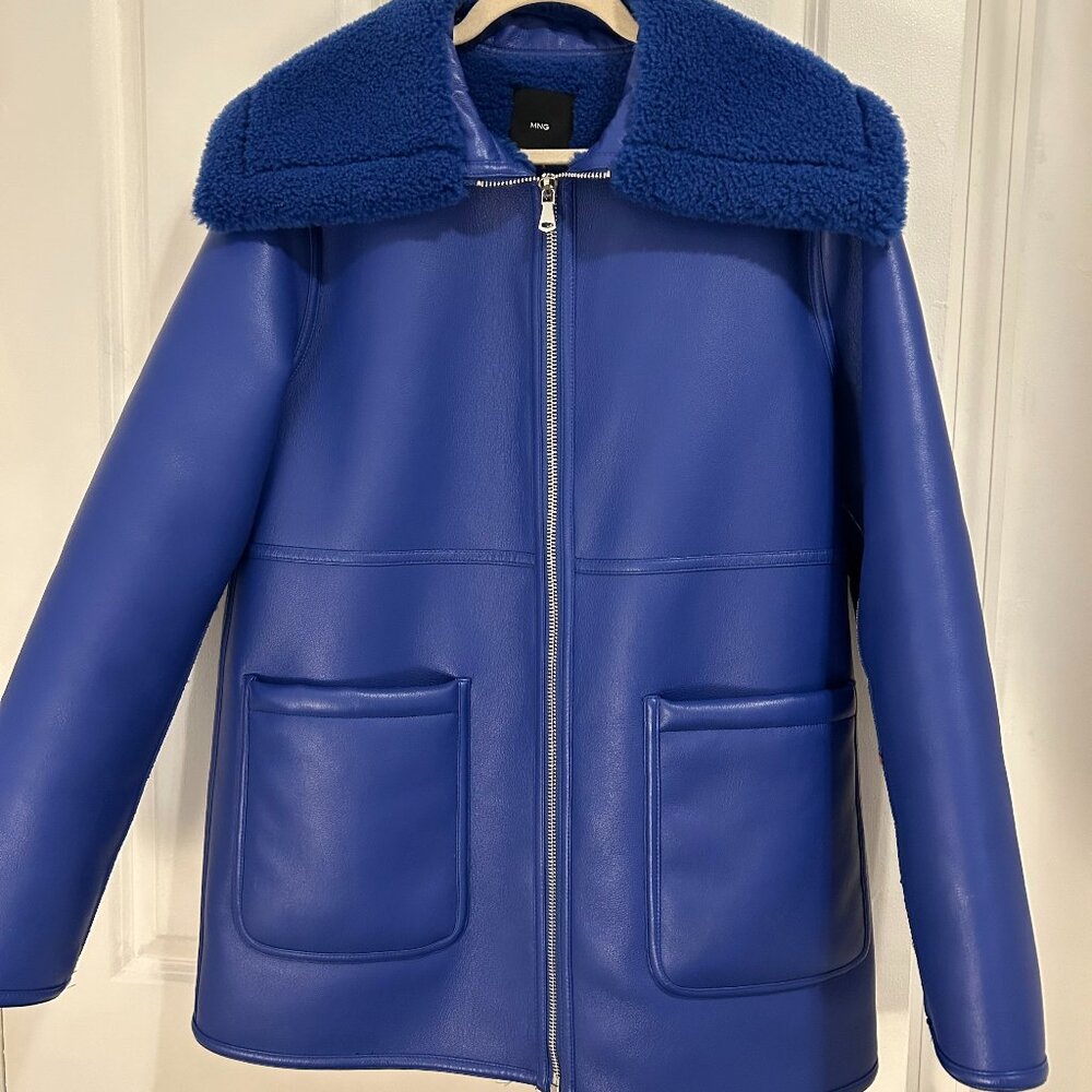 Mango Faux Fur / Leather / Shearling Jacket in Perfect Condition